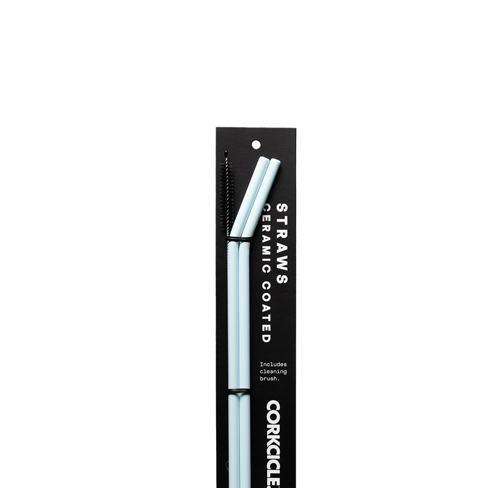 Ceramic Coated Straw Set - Clean Travel Choice Style - Straw Set / Ceramic Powder Blue